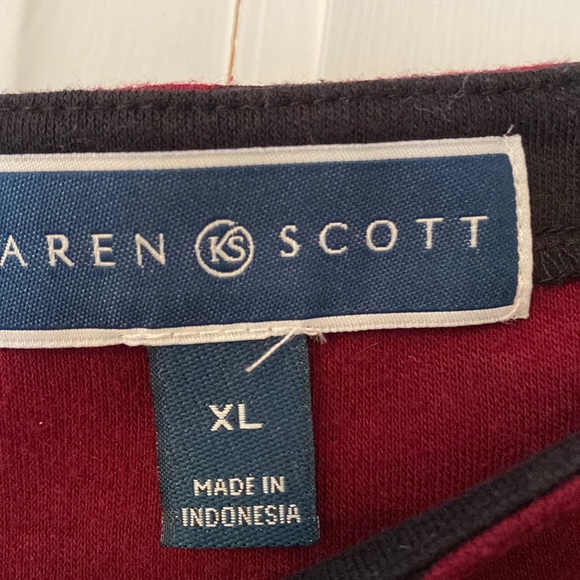 Karen Scott Striped Shirt NWOT Size XL - Picture 2 of 6